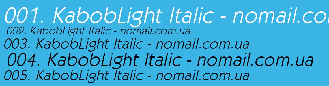 Шрифт KabobLight Italic