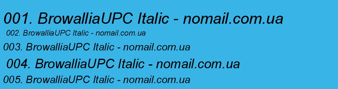 Шрифт BrowalliaUPC Italic