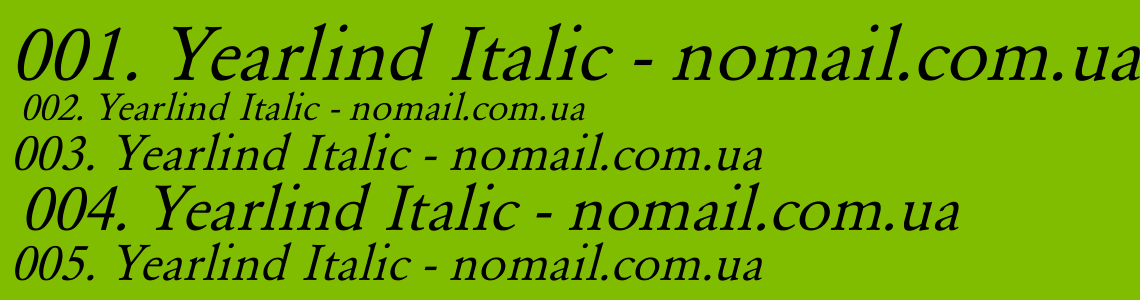 Шрифт Yearlind Italic