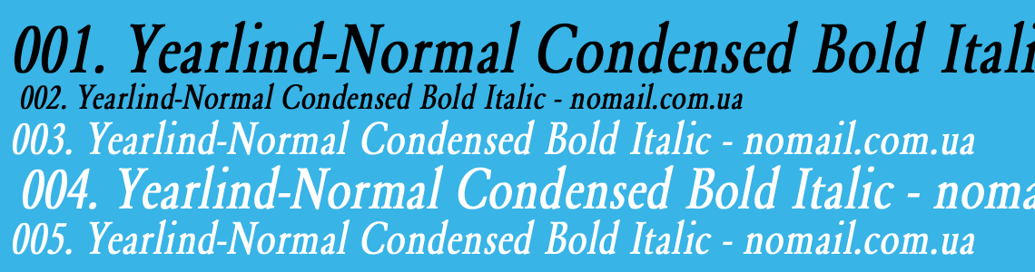 Шрифт Yearlind-Normal Condensed Bold Italic