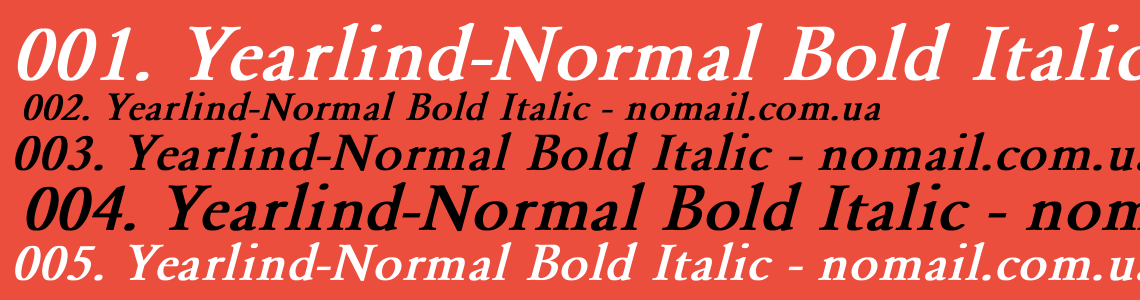 Шрифт Yearlind-Normal Bold Italic