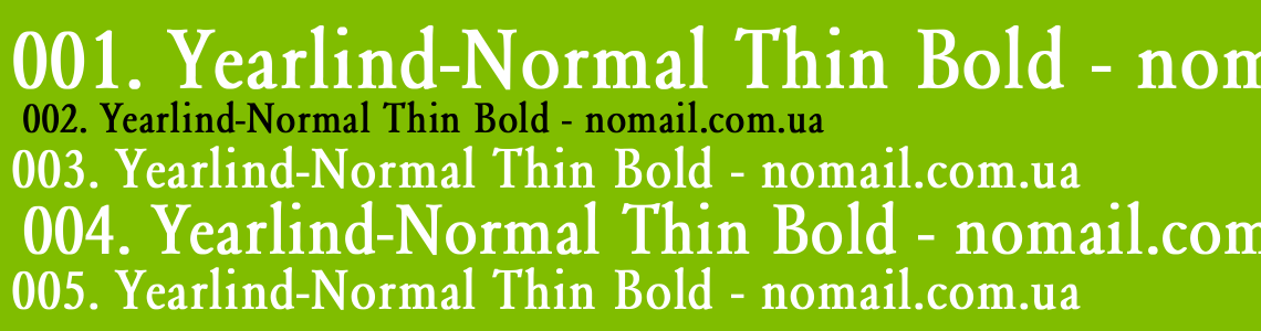 Шрифт Yearlind-Normal Thin Bold