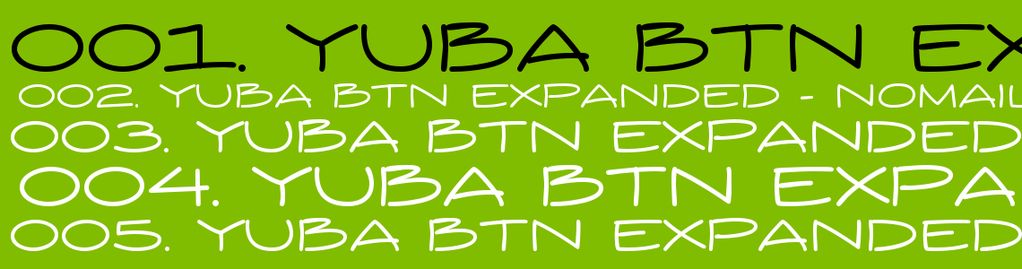 Шрифт Yuba BTN Expanded