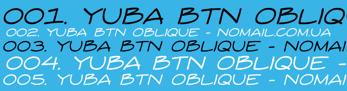 Шрифт Yuba BTN Oblique