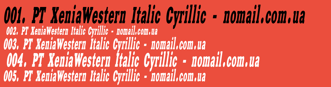 Шрифт PT XeniaWestern Italic Cyrillic