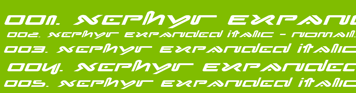 Шрифт Xephyr Expanded Italic