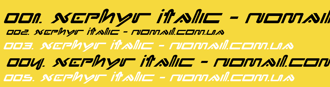 Шрифт Xephyr Italic