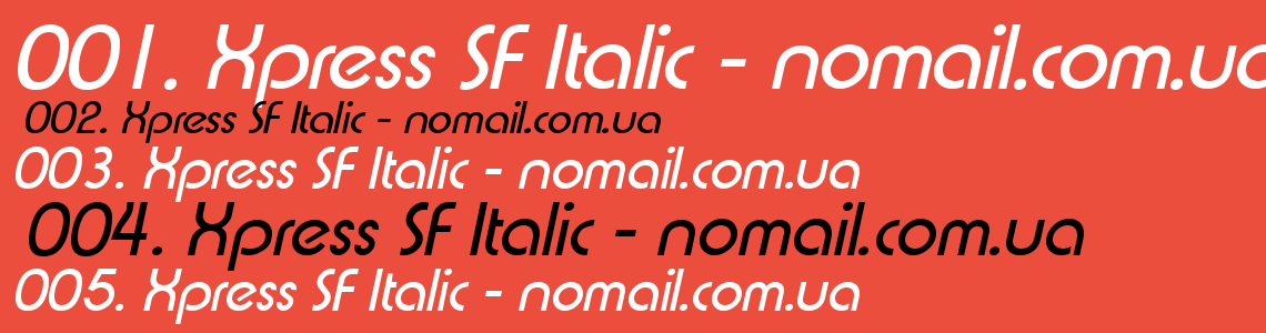 Шрифт Xpress SF Italic