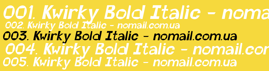 Шрифт Kwirky Bold Italic