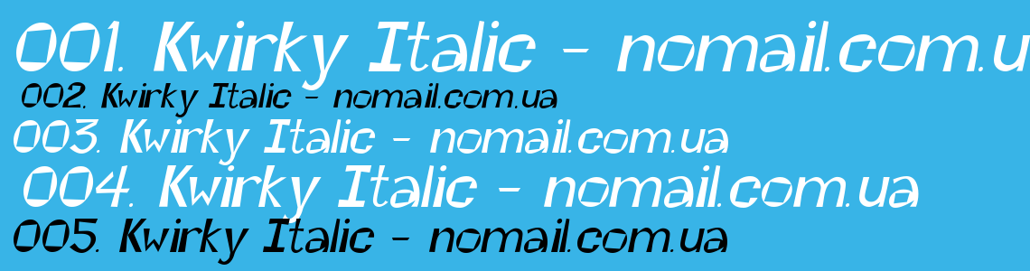 Шрифт Kwirky Italic