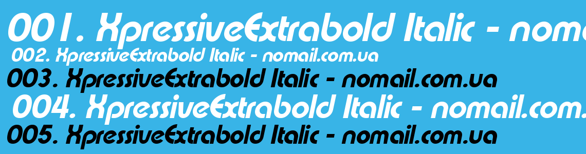 Шрифт XpressiveExtrabold Italic