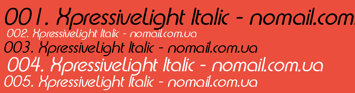 Шрифт XpressiveLight Italic