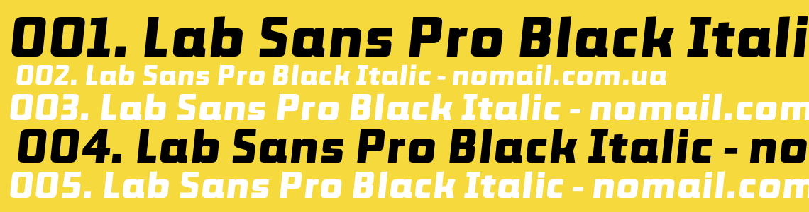 Шрифт Lab Sans Pro Black Italic
