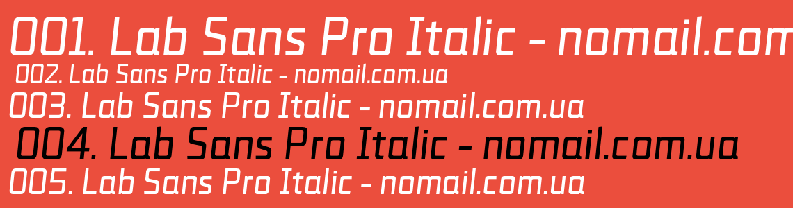Шрифт Lab Sans Pro Italic