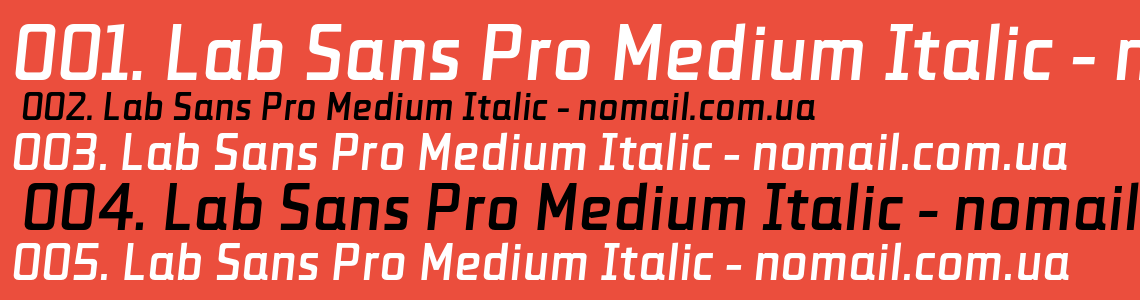 Шрифт Lab Sans Pro Medium Italic
