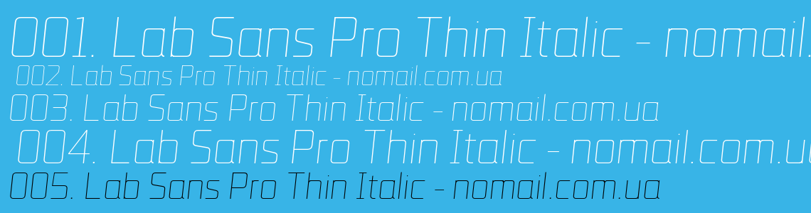 Шрифт Lab Sans Pro Thin Italic