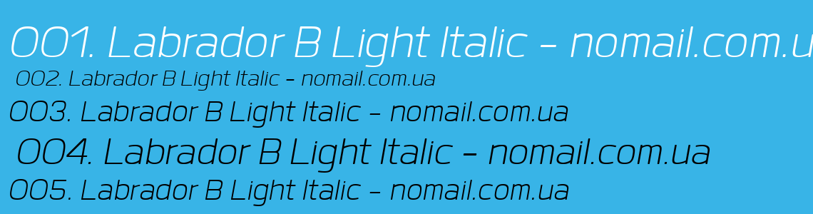 Шрифт Labrador B Light Italic