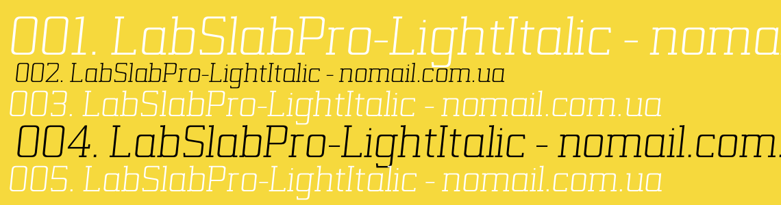 Шрифт LabSlabPro-LightItalic