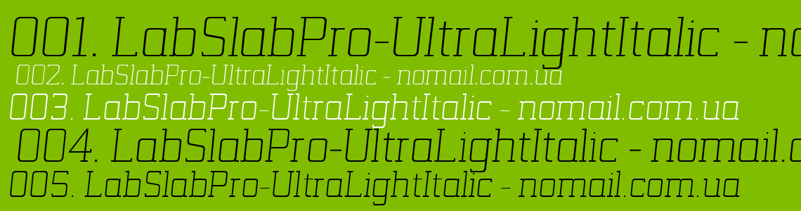 Шрифт LabSlabPro-UltraLightItalic