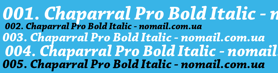 Шрифт Chaparral Pro Bold Italic