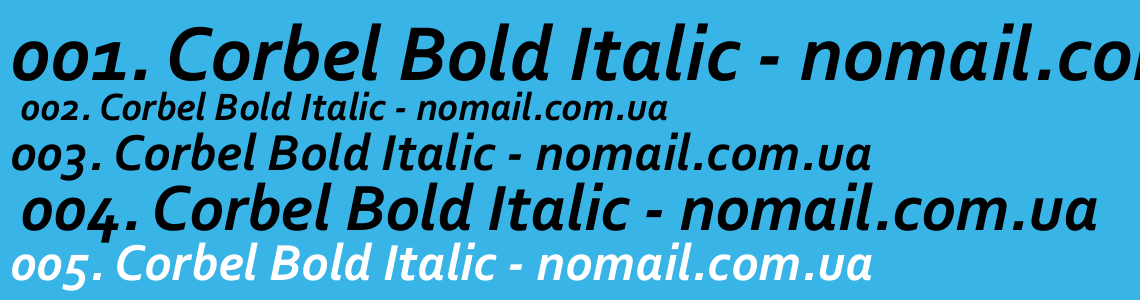 Шрифт Corbel Bold Italic