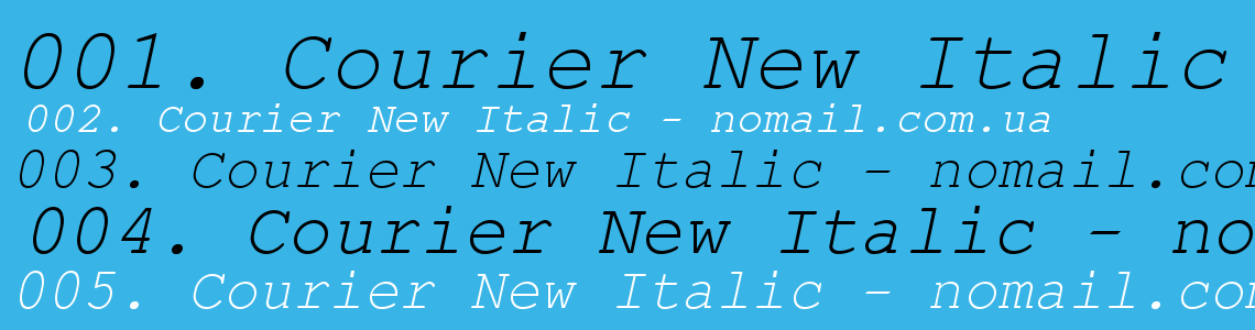 Шрифт Courier New Italic