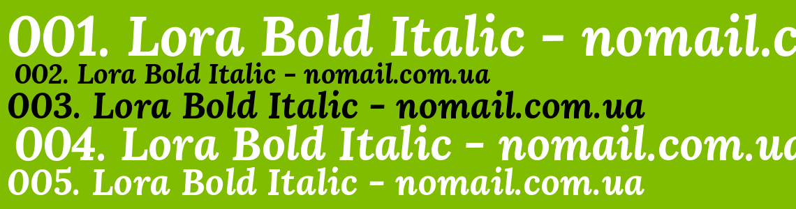 Шрифт Lora Bold Italic