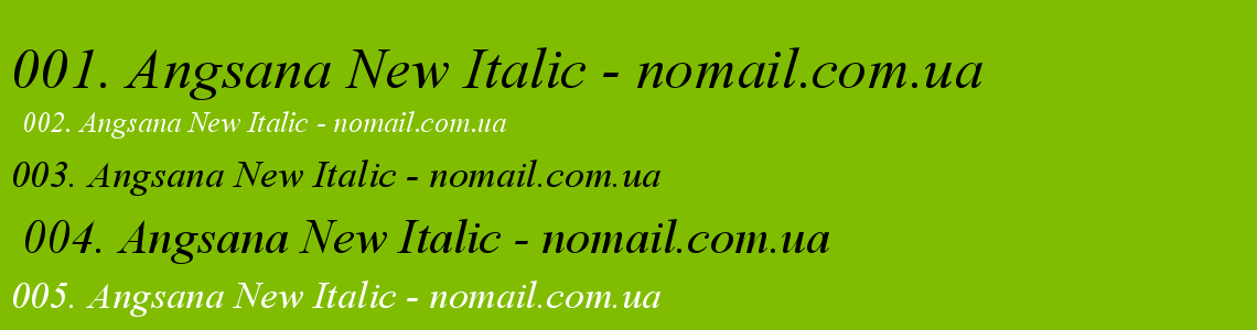 Шрифт Angsana New Italic
