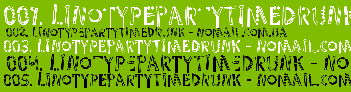 Шрифт LinotypePartyTimeDrunk