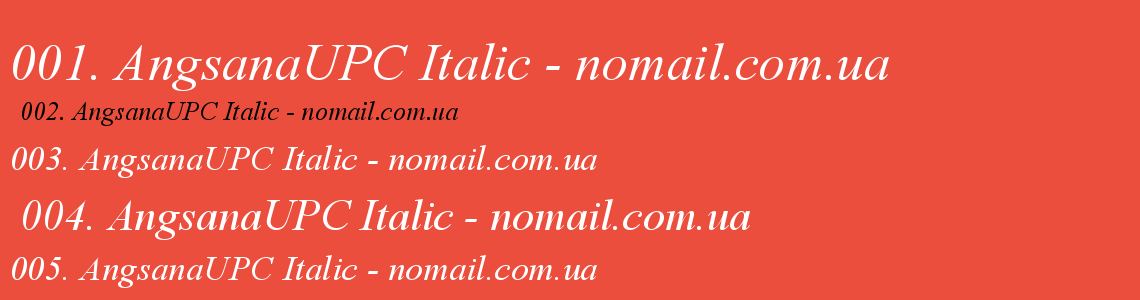 Шрифт AngsanaUPC Italic