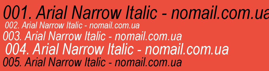 Шрифт Arial Narrow Italic