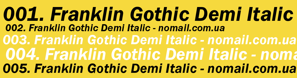 Шрифт Franklin Gothic Demi Italic