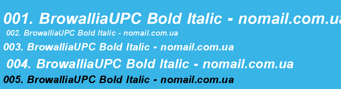 Шрифт BrowalliaUPC Bold Italic