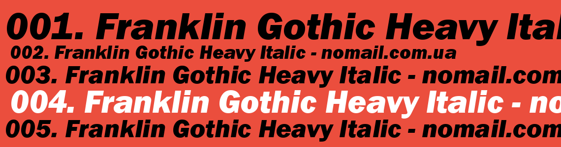 Шрифт Franklin Gothic Heavy Italic