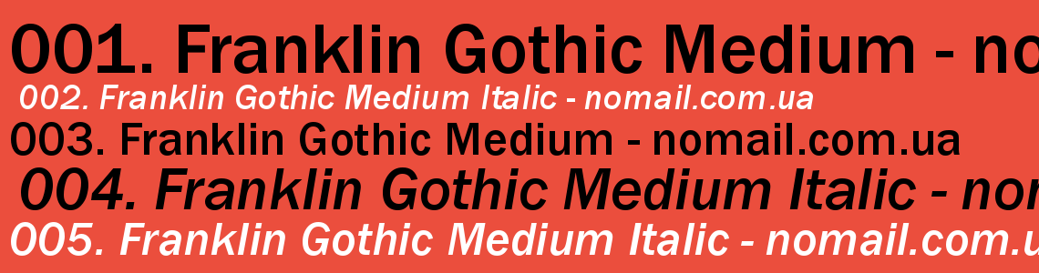 Шрифт Franklin Gothic Medium