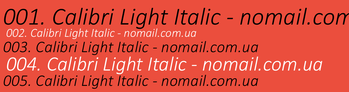 Шрифт Calibri Light Italic
