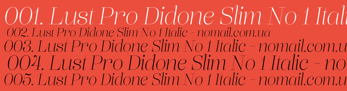 Шрифт Lust Pro Didone Slim No 1 Italic