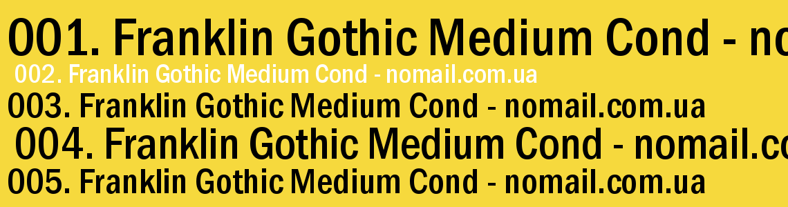 Шрифт Franklin Gothic Medium Cond