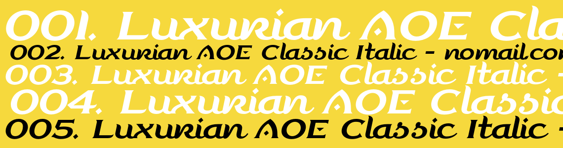 Шрифт Luxurian AOE Classic Italic