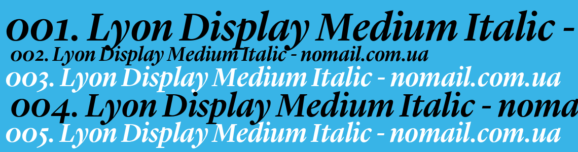 Шрифт Lyon Display Medium Italic