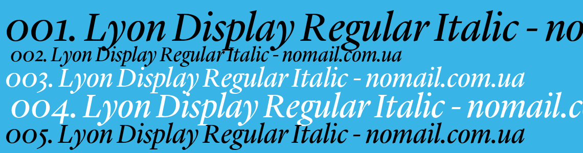Шрифт Lyon Display Regular Italic