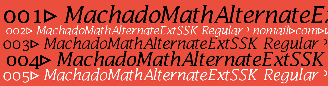 Шрифт MachadoMathAlternateExtSSK Regular