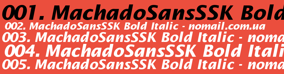 Шрифт MachadoSansSSK Bold Italic