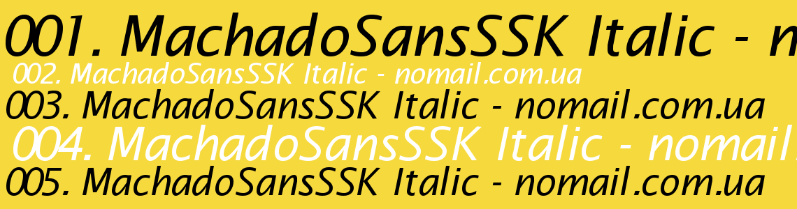 Шрифт MachadoSansSSK Italic