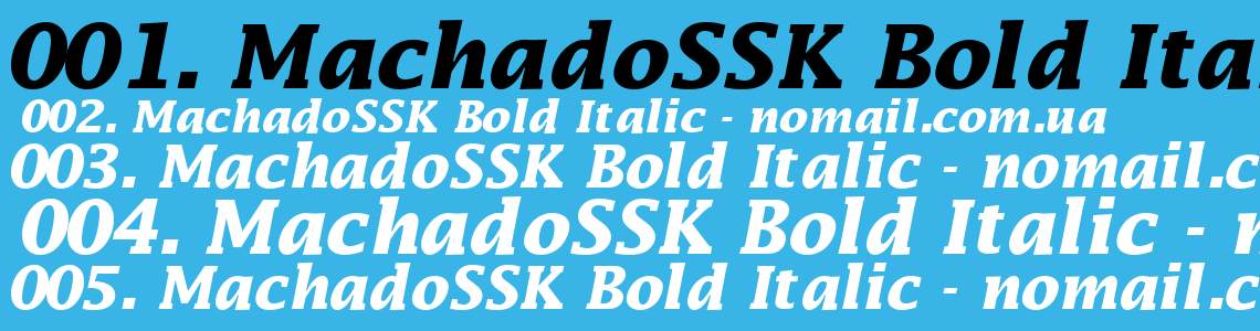 Шрифт MachadoSSK Bold Italic