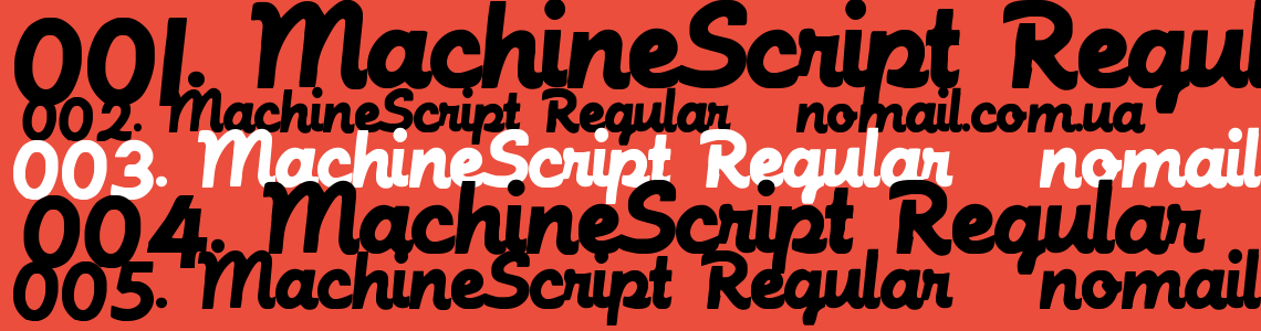 Шрифт MachineScript Regular