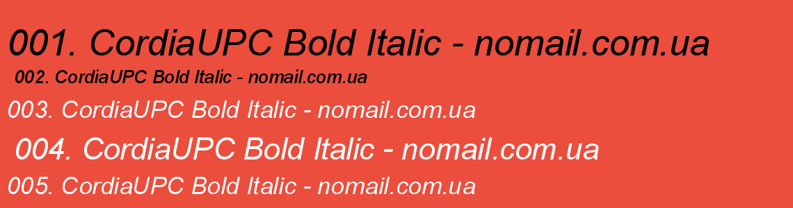 Шрифт CordiaUPC Bold Italic
