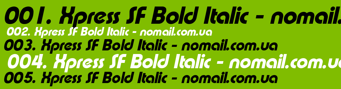 Шрифт Xpress SF Bold Italic