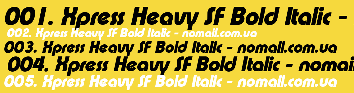 Шрифт Xpress Heavy SF Bold Italic