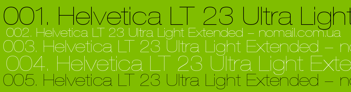 Шрифт Helvetica LT 23 Ultra Light Extended